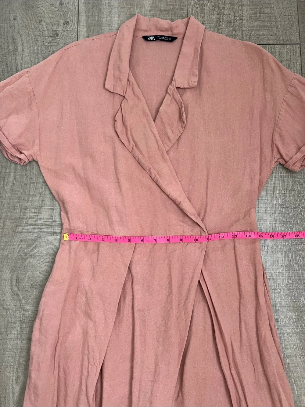 Zara Linen Blend Pink Jumpsuit Size Medium
